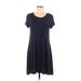 Mix by 41 Hawthorn Casual Dress - A-Line: Blue Solid Dresses - Women's Size Medium Petite