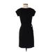 Maggy London Casual Dress - Wrap: Black Solid Dresses - Women's Size 2