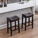 Set of 2 Counter Height 29" Bar Stools Pub Chars, Modern Backless Faux Leather Bar Chairs