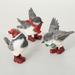4"H, 4.5"H and 4.25"H Sullivans Winter Birds With Accessories - Set of 3, Christmas Decor, Multicolored