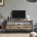 Rustic 60-Inch Reclaimed Wood TV Console Table with 3 Drawers, Open Shelf, Antique Finish