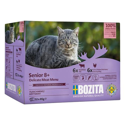 12x 85g Bozita Häppchen in Soße Senior Mixpaket Katzenfutter nass