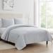 Serenity 3-Piece Grey Textured Stripe Quilt Set