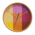 Cloudnola Riso Wall Clock Magenta and Yellow Wood with Glass Cover, Silent, No Ticking Noise, Diam, 30 cm