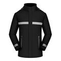 WJING reflective vest Men's Reflective Jacket Windproof Hoodie Packable Pullover Cycling Bike Running Outdoor Reflective Jacket Reflective Gilet (Color : Black, Size : Medium)