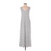 DKNY Casual Dress - Slip dress: White Stripes Dresses - Women's Size Small