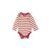 Baby Gap Long Sleeve Onesie: Red Stripes Bottoms - Size 6-12 Month