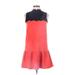 Victoria Beckham for Target Casual Dress - DropWaist Mock Sleeveless: Orange Print Dresses - Women's Size X-Small