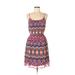 Gap Outlet Casual Dress - Mini Scoop Neck Sleeveless: Pink Aztec or Tribal Print Dresses - Women's Size Medium