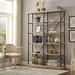 Williston Forge Amani Double Bookcase in Black/Brown | 80 H x 58 W x 15 D in | Wayfair 10399303B6464F62B318398737AE4828