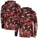 Men's Columbia Black Arkansas Razorbacks PFG Terminal Tackle Omni-Shade Rippled Long Sleeve Hooded T-Shirt