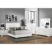 Latitude Run® Vyara 6 Piece Bedroom Set in Glossy White Upholstered in Brown/White | 51.75 H x 63.9 W x 86.1 D in | Wayfair