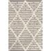 White 108 x 72 x 0.98 in Area Rug - Foundry Select Kandice Contemporary Trellis Wool Blend Area Rug Cotton/Wool | 108 H x 72 W x 0.98 D in | Wayfair