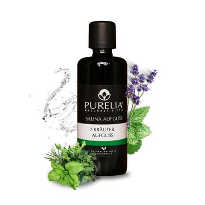 Saunaaufguss Konzentrat 7 Kräuter 100 ml natürlicher Sauna-aufguss - reine ätherische Öle - Purelia