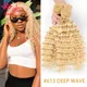 Queen Hair Products 613 Blonde Bundles Brazilian Curly Weave Human Hair Blonde Deep Wave 8 - 30 Inch