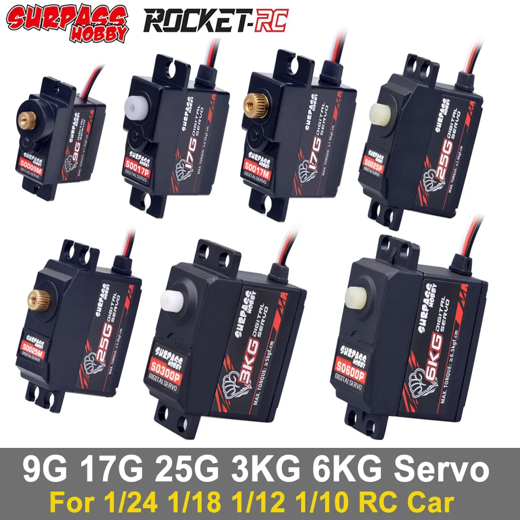 Übertreffen Hobby 9g 17g 25g 3kg 6kg Digitale Servos Metall Kunststoff Getriebe Servo Für 1/10 1/12 1/24 RC Auto Lkw Flugzeug Boot Teile
