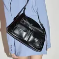 Winter Big Bag schwarz weich pu Leder Schulter weibliche Handtaschen Mode Damen Tasche 2023 Luxus