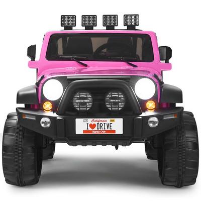 Costway 12V 2-Seater Ride on Car Truck with Remote Control and Storage Room-Pink