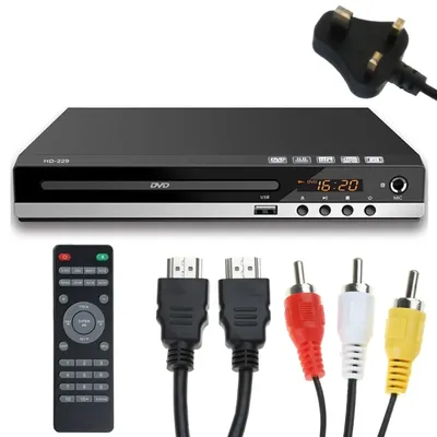 Lecteur DVD VCD Disques CD Lecteur multimédia Machine Sortie AV compatible HDMI avec télécommande et