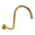 HElectQRIN Stainless Steel S Shaped Raised Shower Arm And Flange NPT Brushed Gold Shower Head Extension Arm Stainless Steel Shower Arm Shower Arm