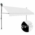 moobody Manual Retractable Awning with LED Outdoor Window Door Canopy Sunshade Shelter Cream for Patio Balcony Backyard Garden Deck 157.5 Inch