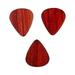 3pcs Rosewood Guitar Pick Bass Guitar Plectrum Ukulele Guitar Picks Accessories (Red)