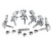 Hemoton 6pcs 3L3R Semiclosed Acoustic Guitar Tuning Pegs Machine Heads (Silver)