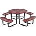 Global Industrial 46 Round Expanded Metal Picnic Table Red