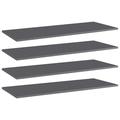 moobody 4 Piece Bookshelf Boards Chipboard Replacement Panels Storage Units Organizer Display Shelves High Gloss Gray for Bookcase Storage Cabinet 39.4 x 15.7 x 0.6 Inches (W x D x H)