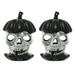 NUOLUX 2pcs Halloween Themed Design Hollow Skull Head Pumpkin LED Night Light Halloween Decor Lamp Halloween Supplies (Black)