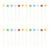 NUOLUX 200Pcs Heart Shape Fruit Forks Cocktail Sticks Fruit Sticks Party Supplies