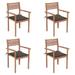 Suzicca Patio Chairs 4 pcs with Taupe Cushions Solid Teak Wood