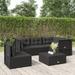 Tomshoo 5 Piece Patio Set with Cushions Black Poly Rattan