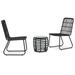 Suzicca 3 Piece Bistro Set Poly Rattan Black