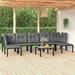 moobody 8 Piece Outdoor Patio Furniture Set Sectional Sofa Set with Dark Gray Seat and Back Cushions Black Poly Rattan Conversation Set for Garden Deck Poolside Backyard