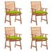 Dcenta Patio Dining Chairs 4 pcs with Cushions Solid Acacia Wood