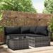 moobody 4 Piece Outdoor Patio Furniture Set Cushioned Corner Sofa and 2 Middle Sofas with Glass Top Coffee Table Sectional Set Poly Rattan Conversation Set for Garden Deck Poolside Backyard