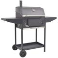 moobody Charcoal BBQ Grill Smoker with Bottom Shelf and Wheels Steel Barbecue Grill Black for Camping Cooking Patio Backyard Picnic 50 x 25.2 x 49.2 Inches (W x D x H)