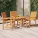 moobody Patio Dining Chairs 3 pcs Solid Wood Acacia