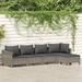 Carevas 5 Piece Patio Set with Cushions Gray Poly Rattan