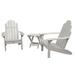 highwood 3 Piece Set Outdoor Adirondack Chairs and Folding Side Table Harbor Gray