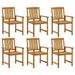 moobody 6 Piece Patio Chairs Acacia Wood Outdoor Dining Chair Set Wooden Armchairs for Garden Balcony Backyard Furniture 24 x 22.4 x 36.2 Inches (W x D x H)