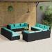 moobody 13 Piece Patio Set with Cushions Poly Rattan Black