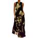 knqrhpse Sundresses for Women For Women Casual Dress Women Summer Casual Sleeveless Print Maxi Loose Tank Dress Boho Beach Long Sundress With Pockets Womens Dresses Gold Dress Xxl