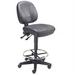 Leather Stool - Task Synchro Mechanism - 360Â° Footrest Black