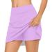 knqrhpse Mini Skirt Casual Dresses Skirts for Women Casual Dress Womens Casual Solid Tennis Skirt Yoga Sport Active Skirt Shorts Skirt Womens Dresses Purple Dress M