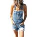 knqrhpse Jumpsuits For Women Shorts For Women Women Shortalls Basic Stretch Denim Jean Shorts Overalls Rompers Pants For Women Blue S