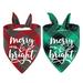 2 Pack Dog Bandana Christmas Classic Plaid Pet Scarf Triangle Bibs Kerchief Merry Christmas Santa Snowman Print Pet Bandana for Small Dogs Cats Pets - Style 7+Style 8