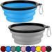 Collapsible Dog Bowls-2 Pack Large Size for Large/Medium Dogs Dog Travel Water Bowl Dog Cat Portable Water Bowl Dog Pet Feeding Watering Dish Outdoor Hiking Parking Traveling with 2 Carabiners