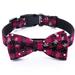 Christmas Dog Collar with Bow Tie Holiday Santa Claus and Snowflake Collar for Small Medium Large Dogs Pets Puppies - Pink-L